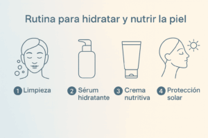 Rutina facial equilibrada hidratación y nutrición