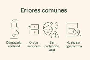 Infografía de Markosmetics que muestra los errores más comunes al usar un sérum.