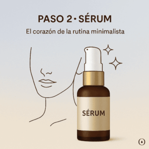 Paso 2 de la rutina facial minimalista vegana: sérum de tratamiento personalizado.