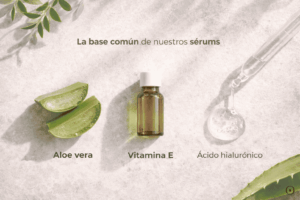 La base común de los sérums Markosmetics: aloe vera, vitamina E y ácido hialurónico
