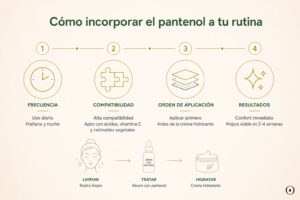 Cómo usar pantenol en la rutina facial frecuencia compatibilidad orden resultados