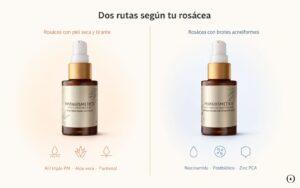Sérum Ultrahidratante y Sérum Seborregulador de Markosmetics para diferentes necesidades cosméticas en piel con tendencia a rosácea.