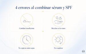 Cuatro errores al combinar sérum y SPF: usar poca cantidad, mezclarlos, no esperar y no reaplicar