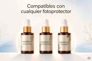 Sérums Ultrahidratante, Seborregulador y Antiedad de Markosmetics para combinar con fotoprotector facial